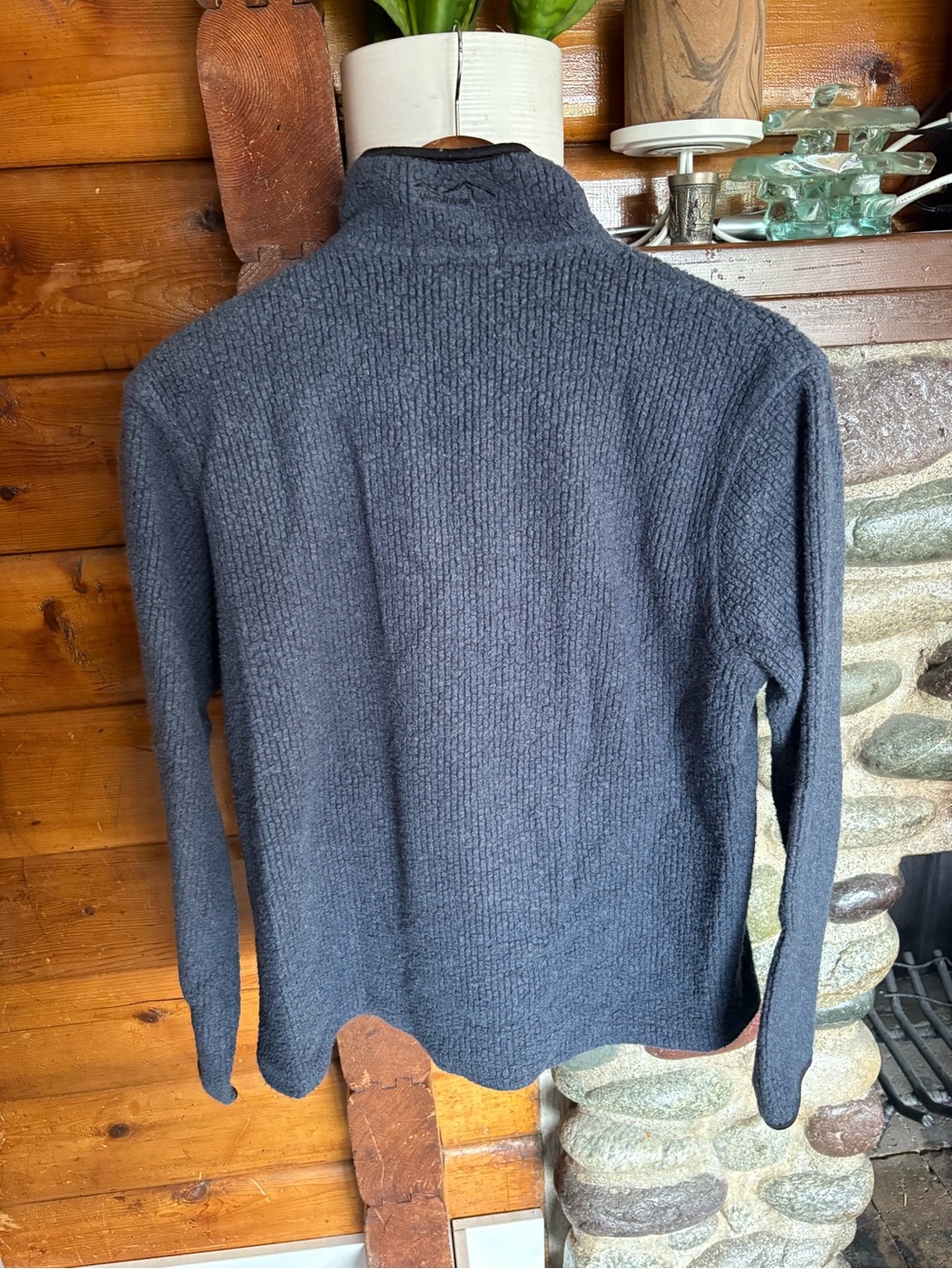 Windriver 40% Wool Quarter Zip Pullover Sweater Small Navy Blue - Picture 3 of 6
